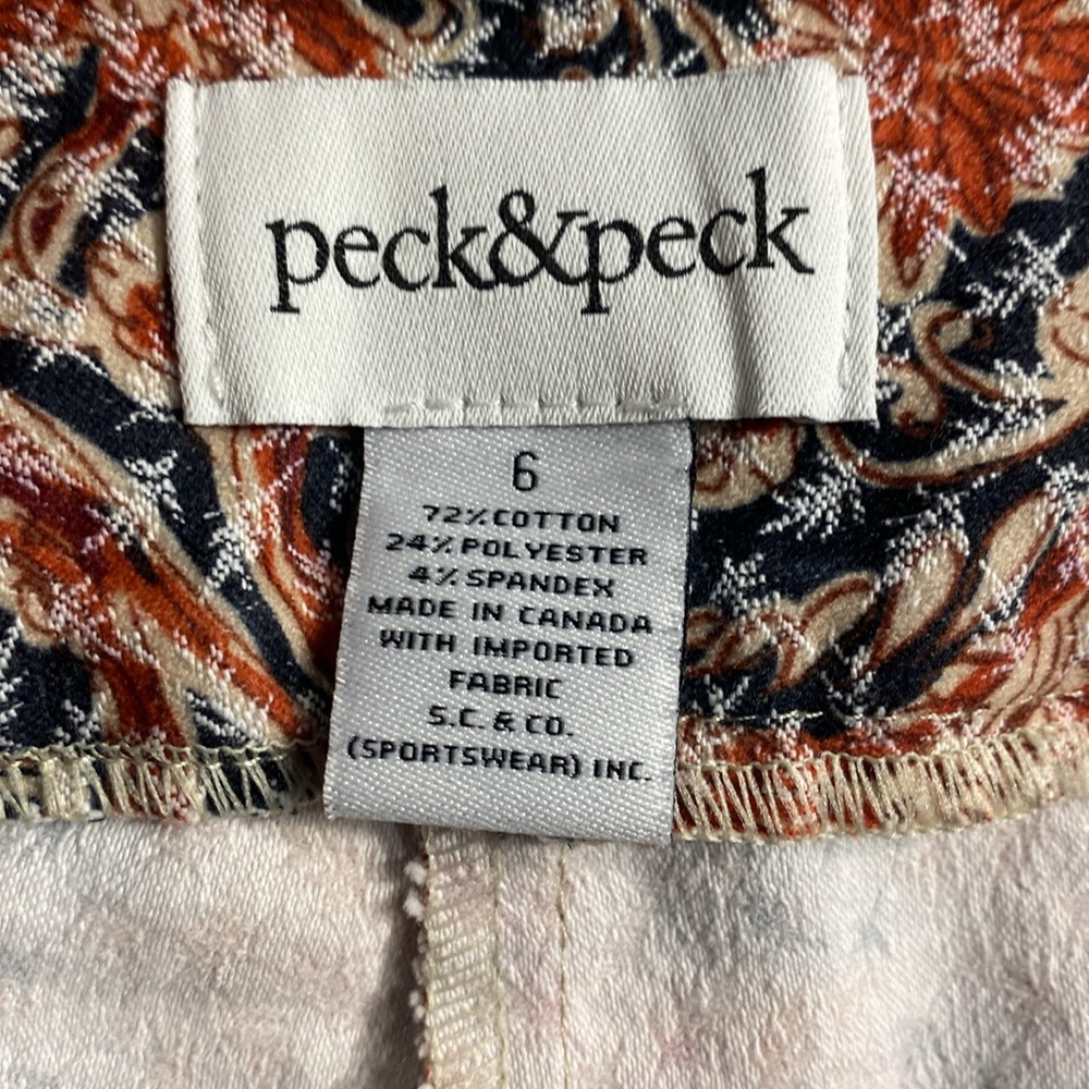 Peck & Peck cotton poly cropped pants size 6 elastic waist lots of stretch!! - Picture 5 of 10